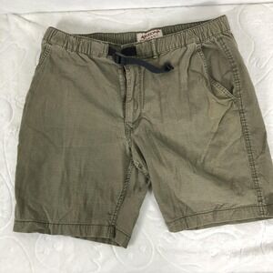 Arizona Jean Co Shorts Mens 36 Olive Green Elastic Waist Web Belt Stretch Casual